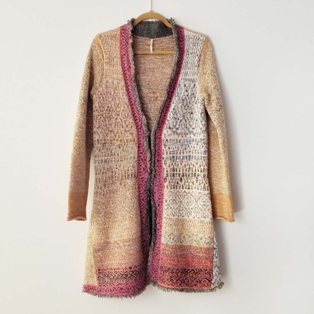 Free People Desert Drifter Intarsia Knit Cardigan